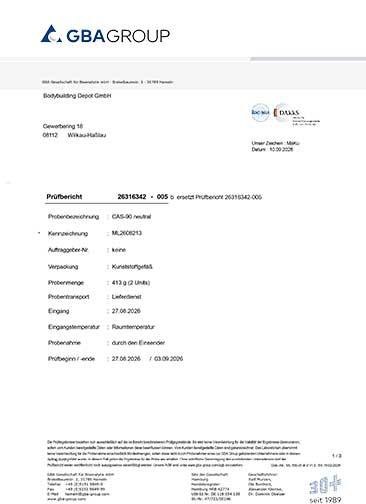 Laboranalyse des CAS-90 neutral